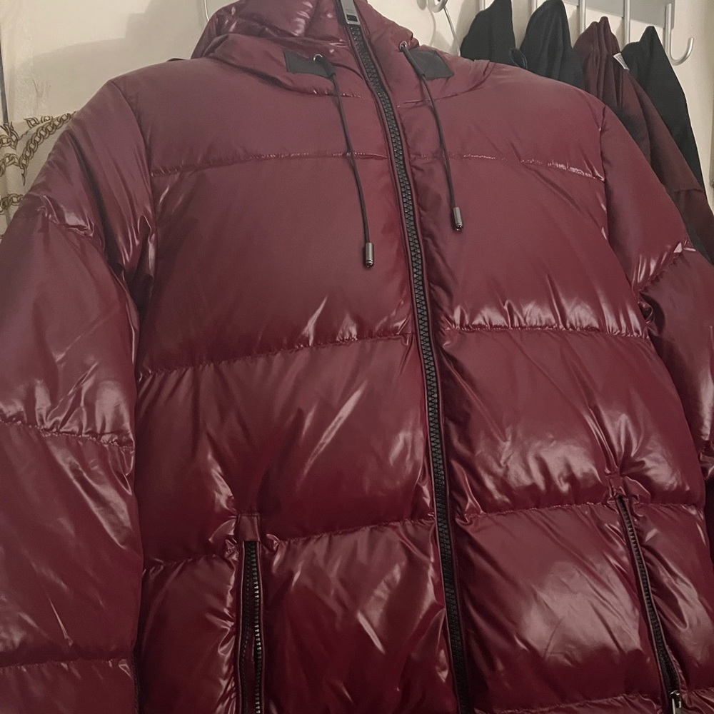 Michael Kors burgundy puffer jacket